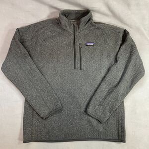 Patagonia Better Sweater Mens L Rib Knit 1/4 Zip Fleece Pullover Gray STY 25300